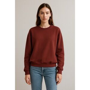 Skims Sweatshirt Womens 2X Burgundy Crewneck Minimalist Preppy Y2K Cozy Pullove